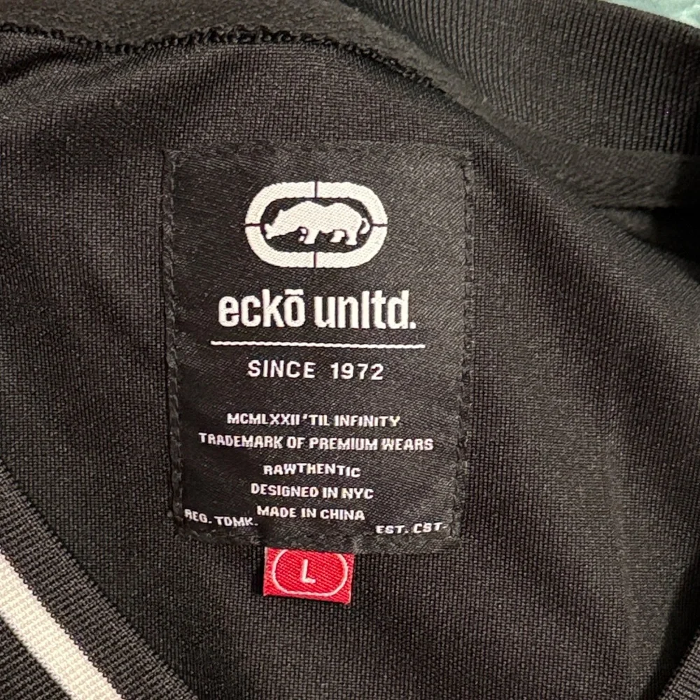 Ecko Unltd. Black‎ Short Sleeve Embroidered Logo Jersey Shirt Skater Streetwear
